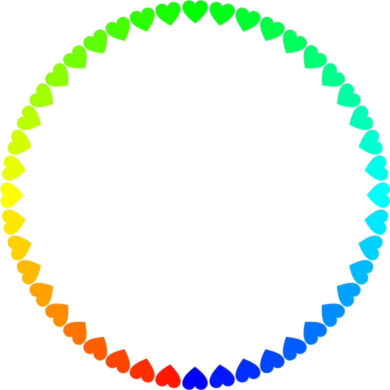 A Rainbow Colored Heart Shaped Circle