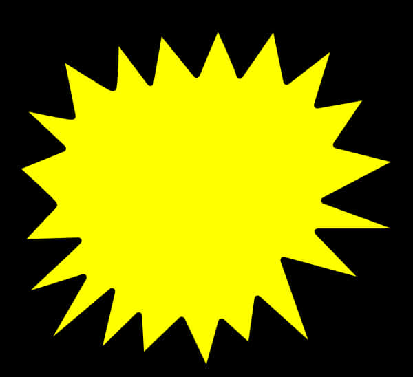 A Yellow Starburst With Black Background