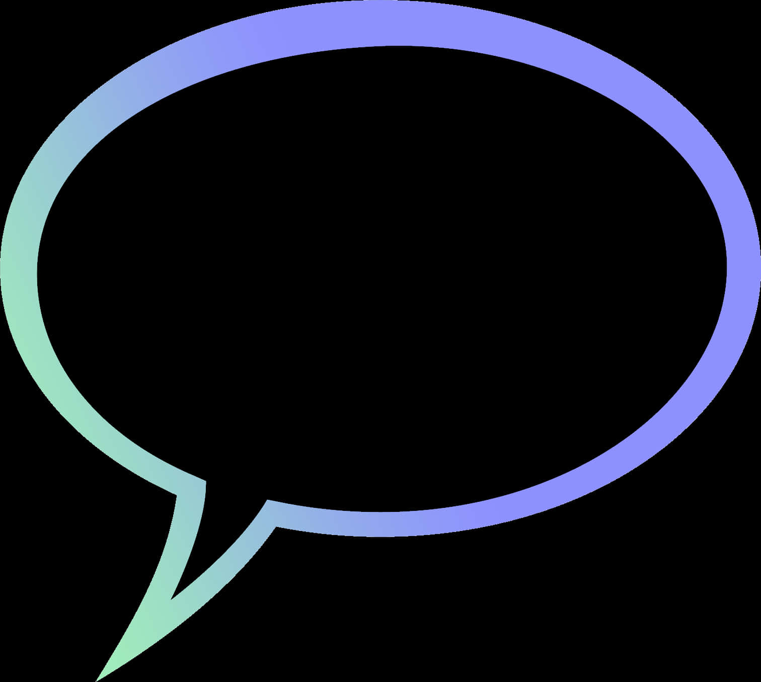 A Blue And Green Gradient Speech Bubble