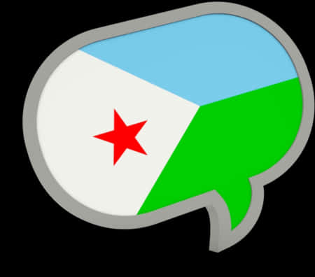 A Blue Green And White Flag In A Speech Bubble