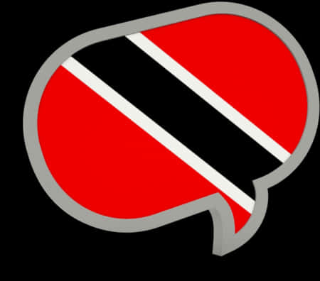 A Red And Black Flag In A Speech Bubble