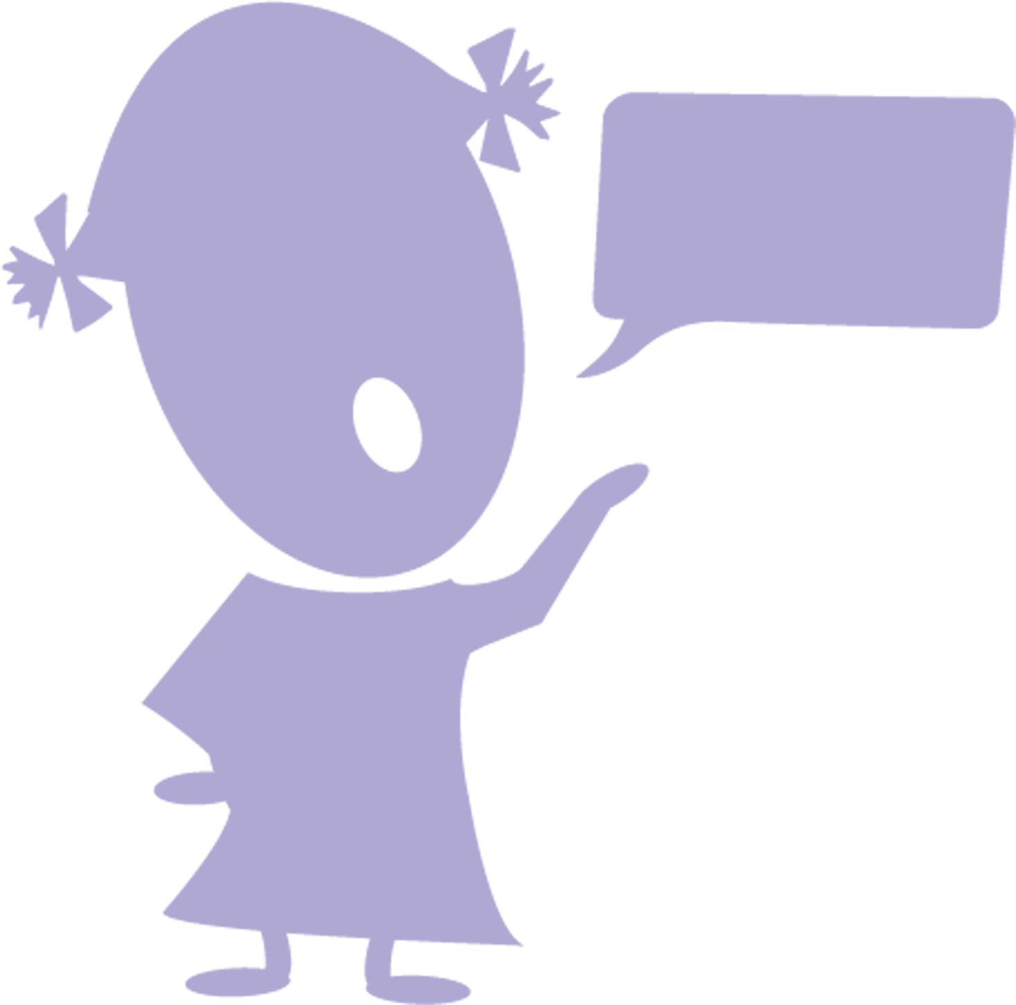 A Cartoon Of A Girl With A Speech Bubble