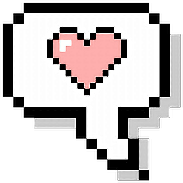 A Pixelated Heart In A Speech Bubble
