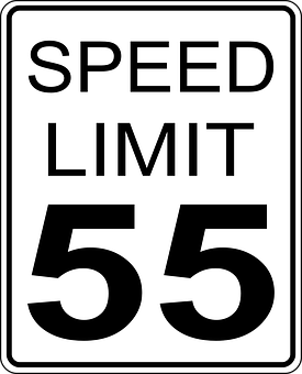 A Speed Limit Sign With Black Text