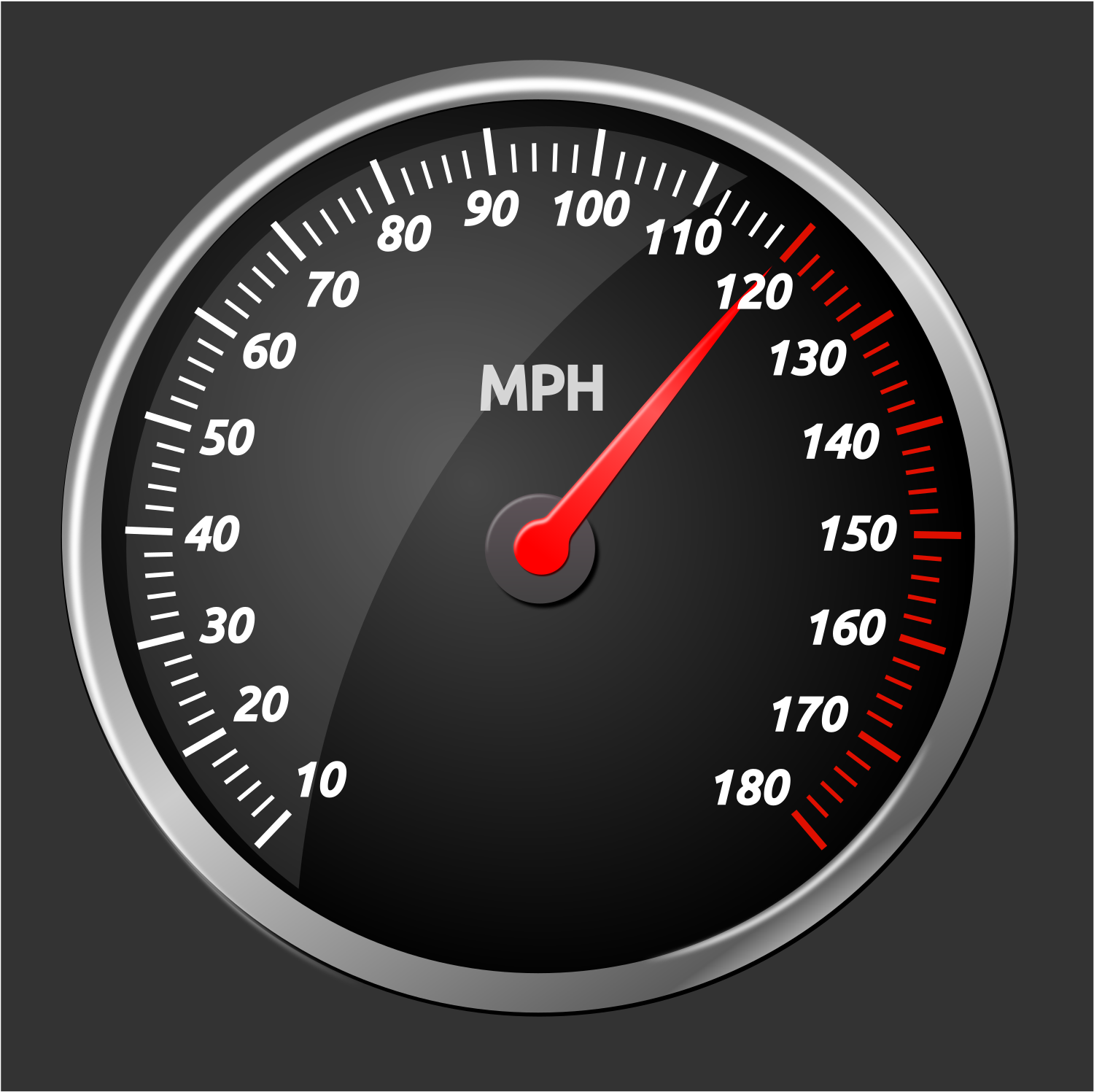 A Speedometer With A Red Needle