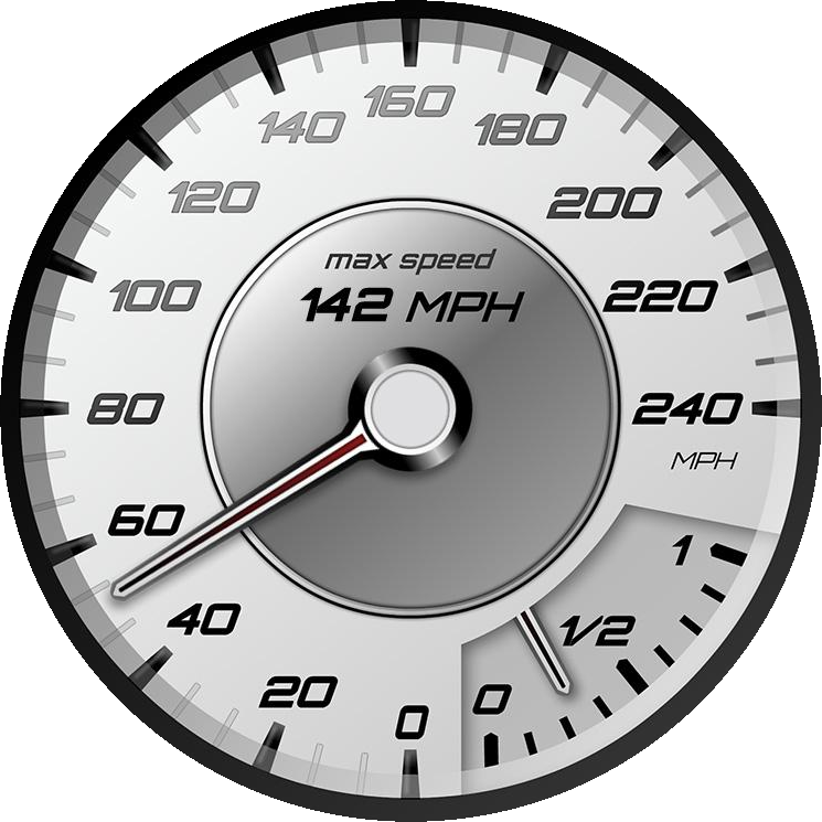 A Speedometer With A Gauge And A Needle