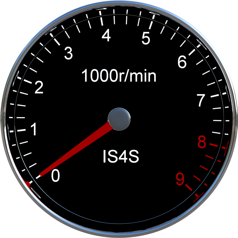 A Speedometer With A Red Needle