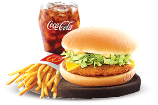 Spicy Chicken Burger With Cheese Meal - Chicken Burger With Spicy And Cheese, Hd Png Download