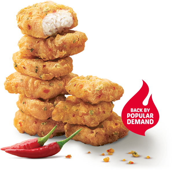 A Stack Of Fried Chicken Nuggets