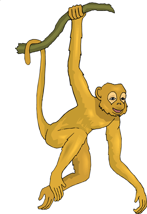 A Cartoon Of A Monkey From A Tree Branch