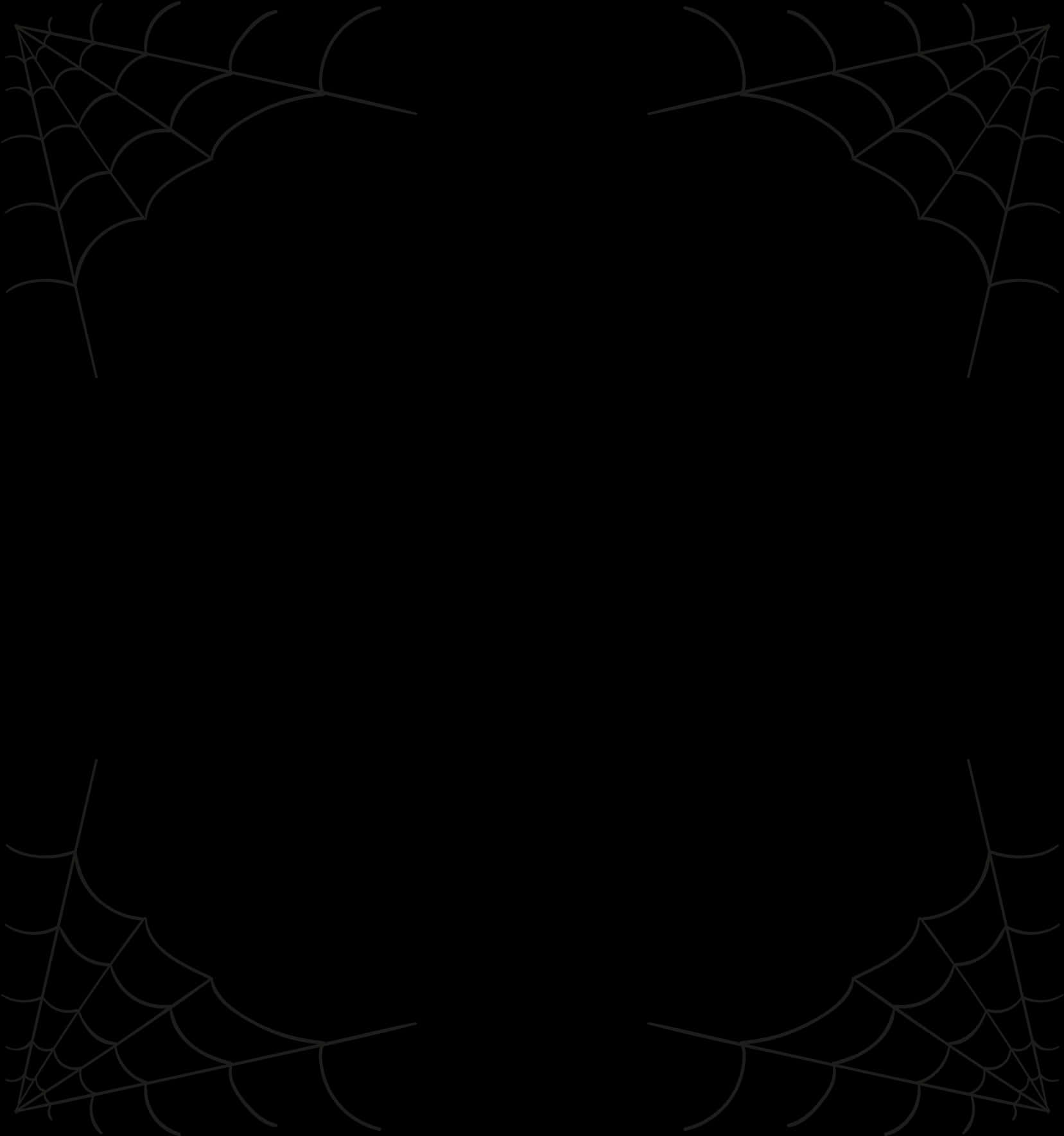 A Spider Webs On A Black Background
