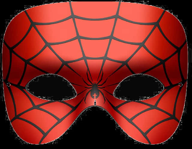 A Red Mask With A Spider On It