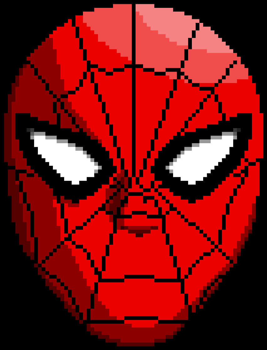 A Pixel Art Of A Red Mask