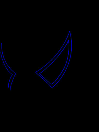 A Blue Line Drawing Of A Face