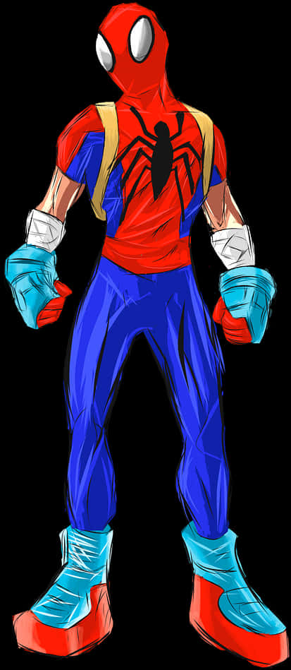 A Cartoon Of A Man Wearing Boxing Gloves