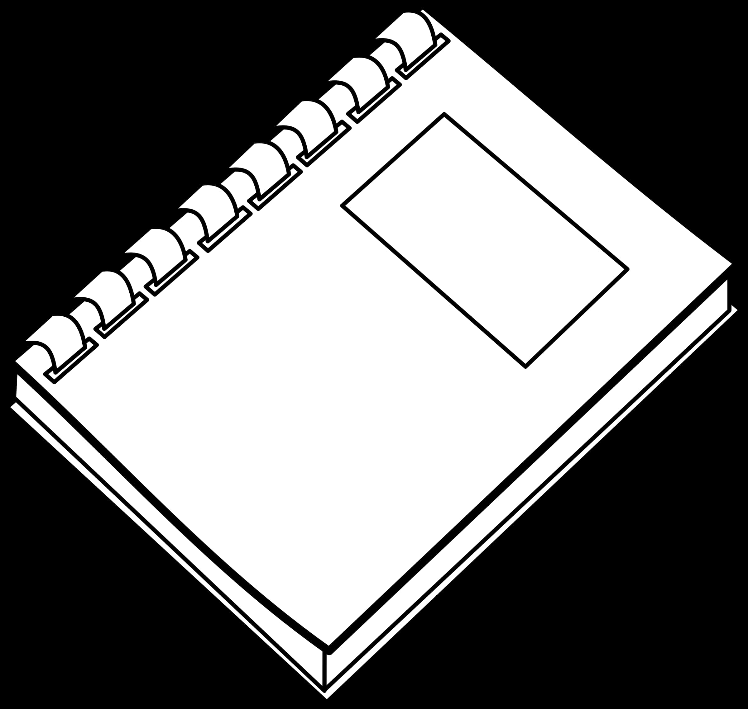 A Black And White Drawing Of A Notebook