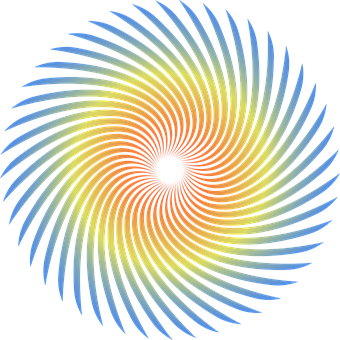 A Colorful Spiral With Black Center