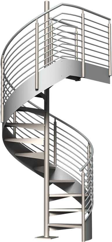 A Spiral Staircase With Railings