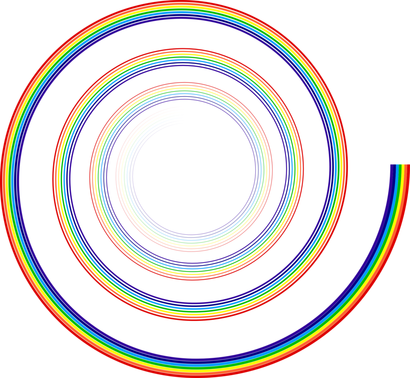 A Rainbow Colored Spiral On A Black Background