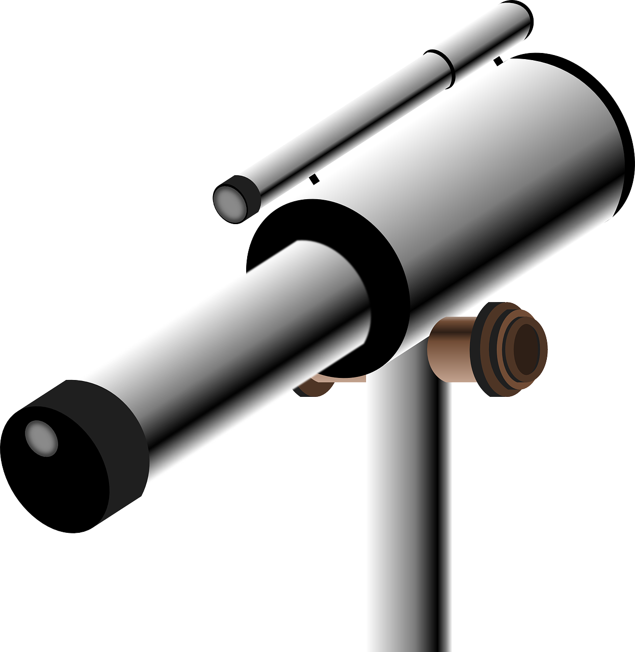 A Silver Telescope On A Black Background