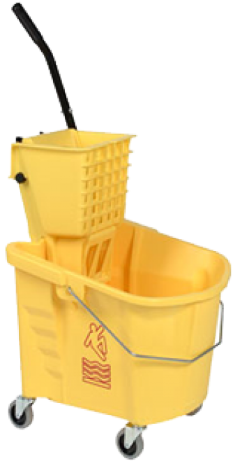 A Yellow Mop Bucket With A Handle