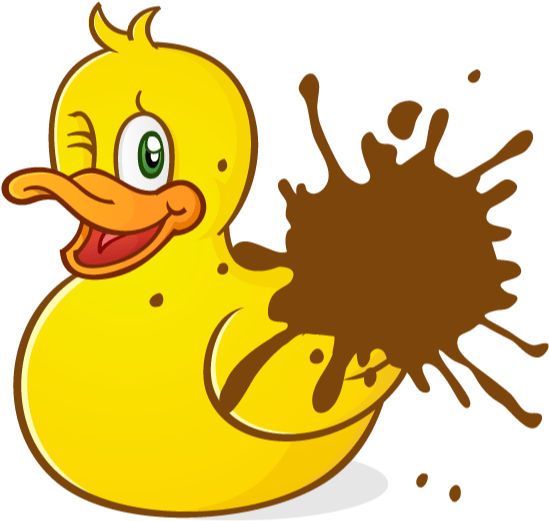 A Cartoon Of A Duck With A Brown Spot