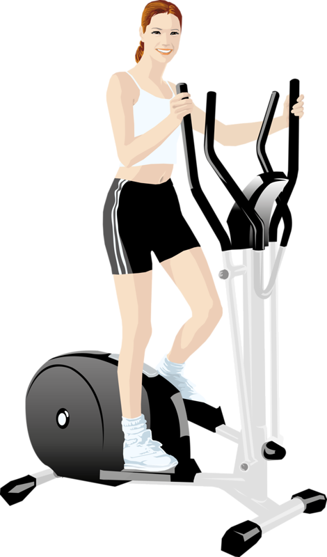 A Woman On An Exercise Machine