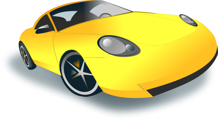 A Yellow Sports Car With A Black Background