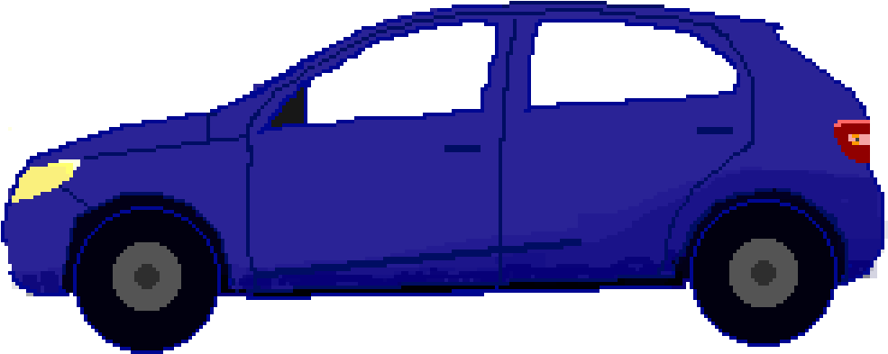 A Blue Car With Windows