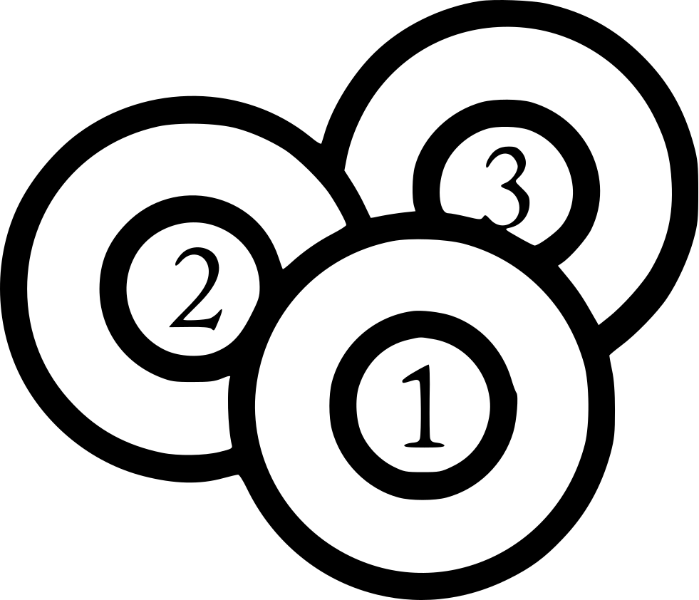 A Black And White Image Of Circles With Numbers