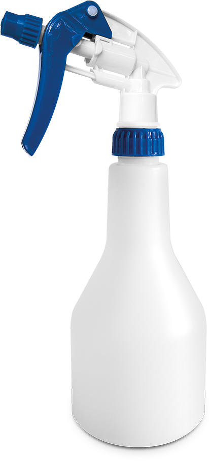 A White Spray Bottle With A Blue Lid