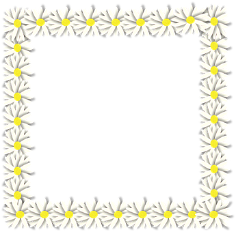 A Square White And Yellow Flower Frame