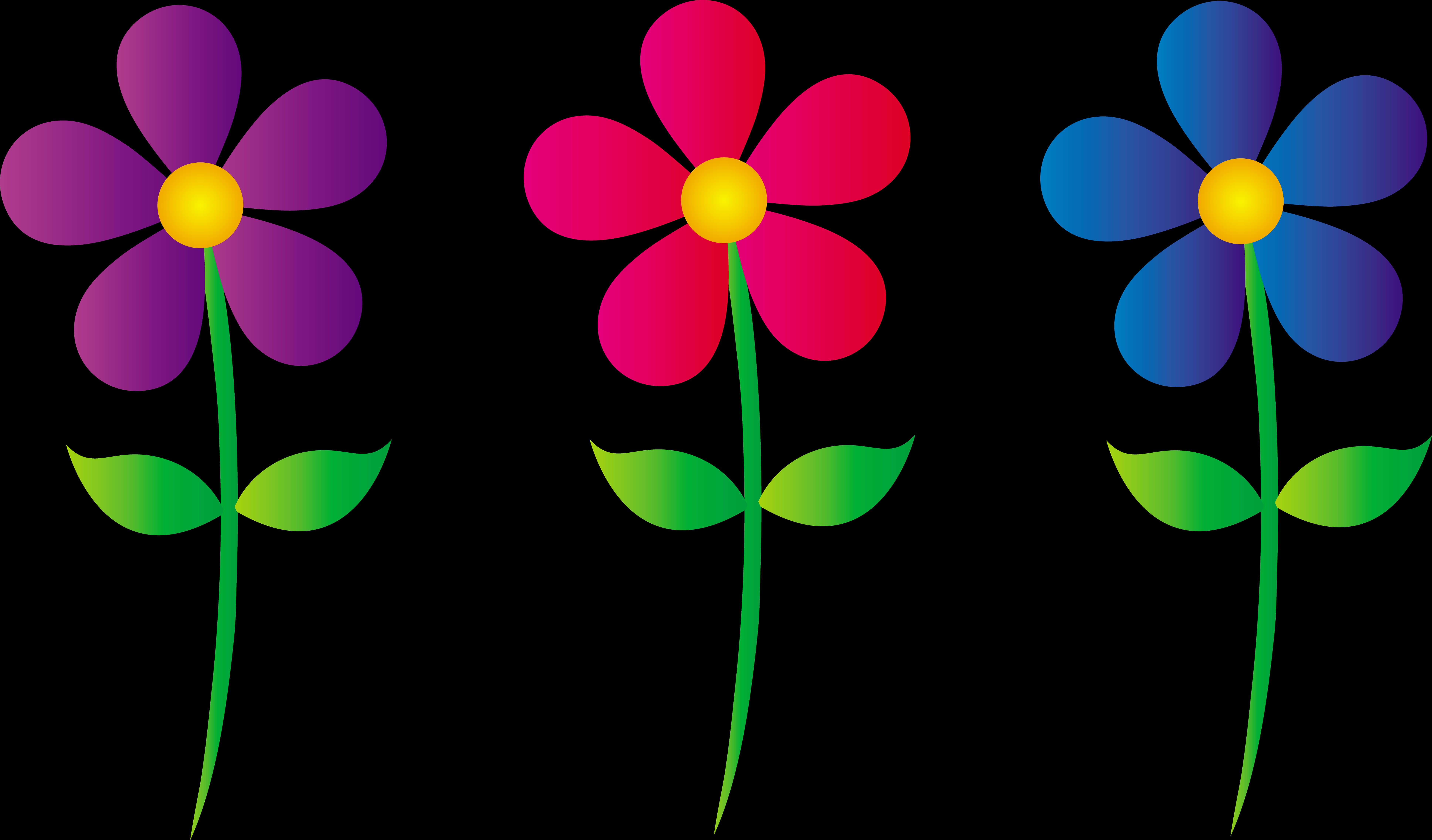 Spring Flowers Clip Art Border - Transparent Background Flower Clipart, Hd Png Download