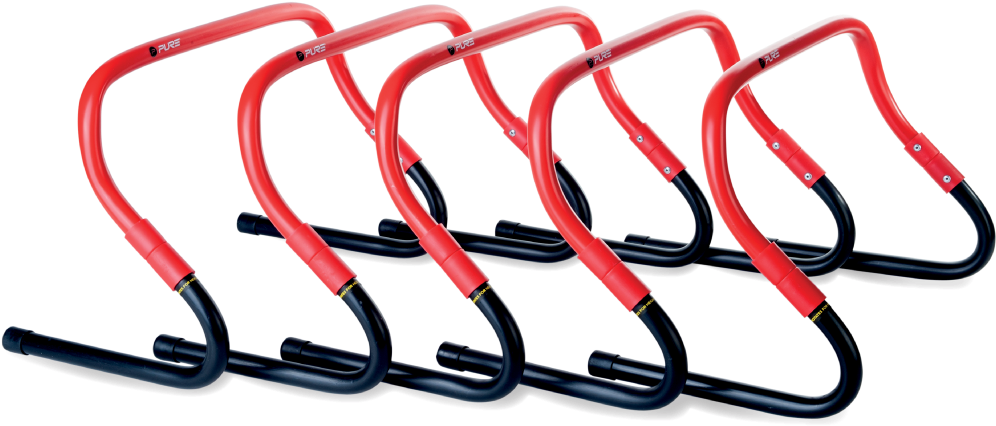 A Group Of Red And Black Bike Racks