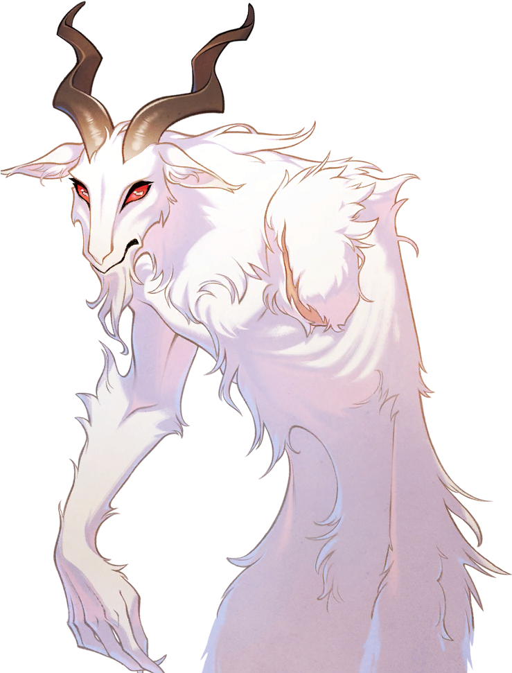 A White Animal With Horns
