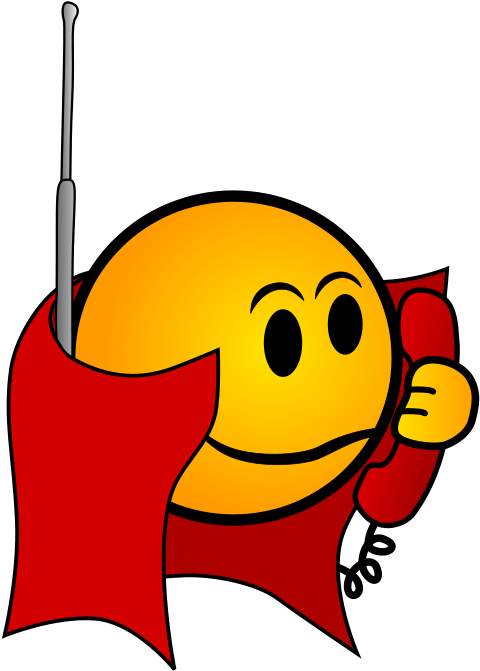 A Yellow Smiley Face Holding A Red Cloth