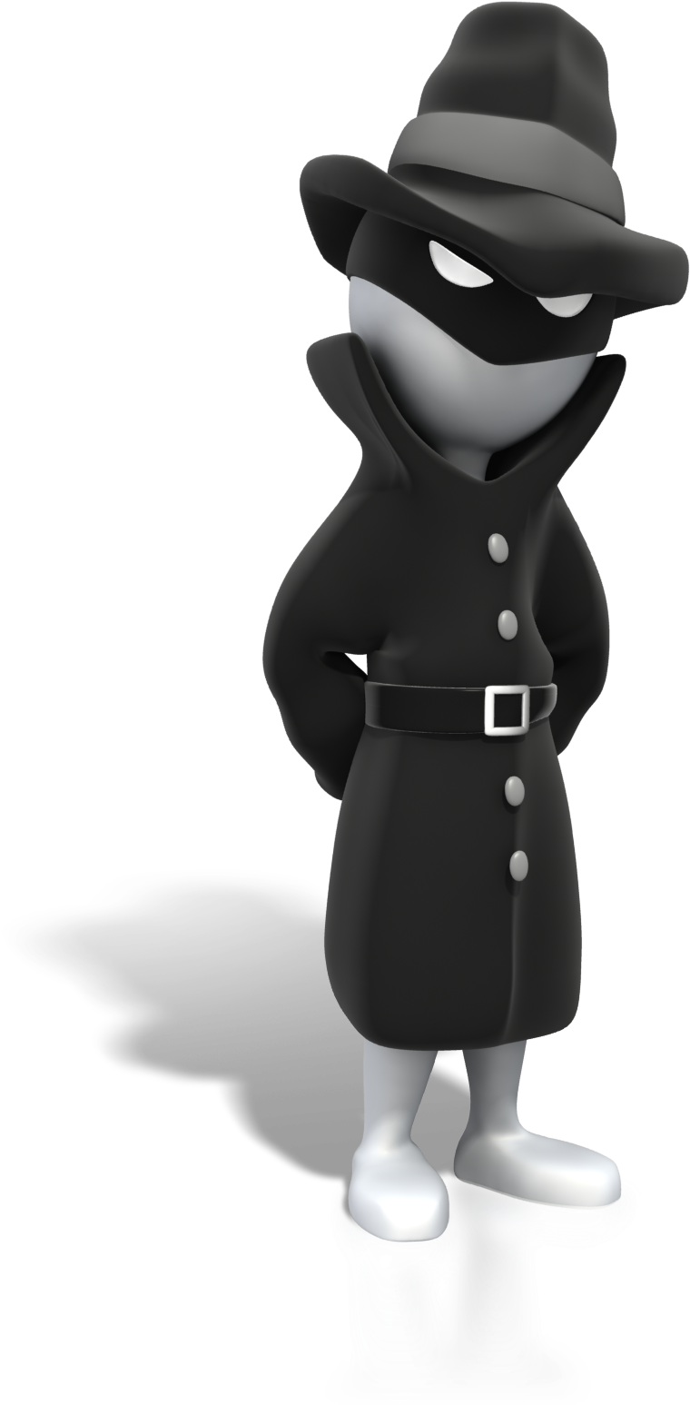 A Cartoon Character Wearing A Black Coat