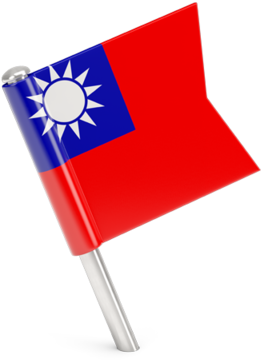 A Red And Blue Flag With A White Circle On It