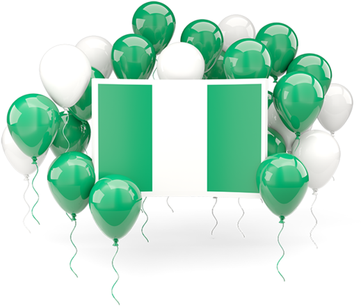 Square Flag With Balloons - Nigeria Flag Design Png, Transparent Png