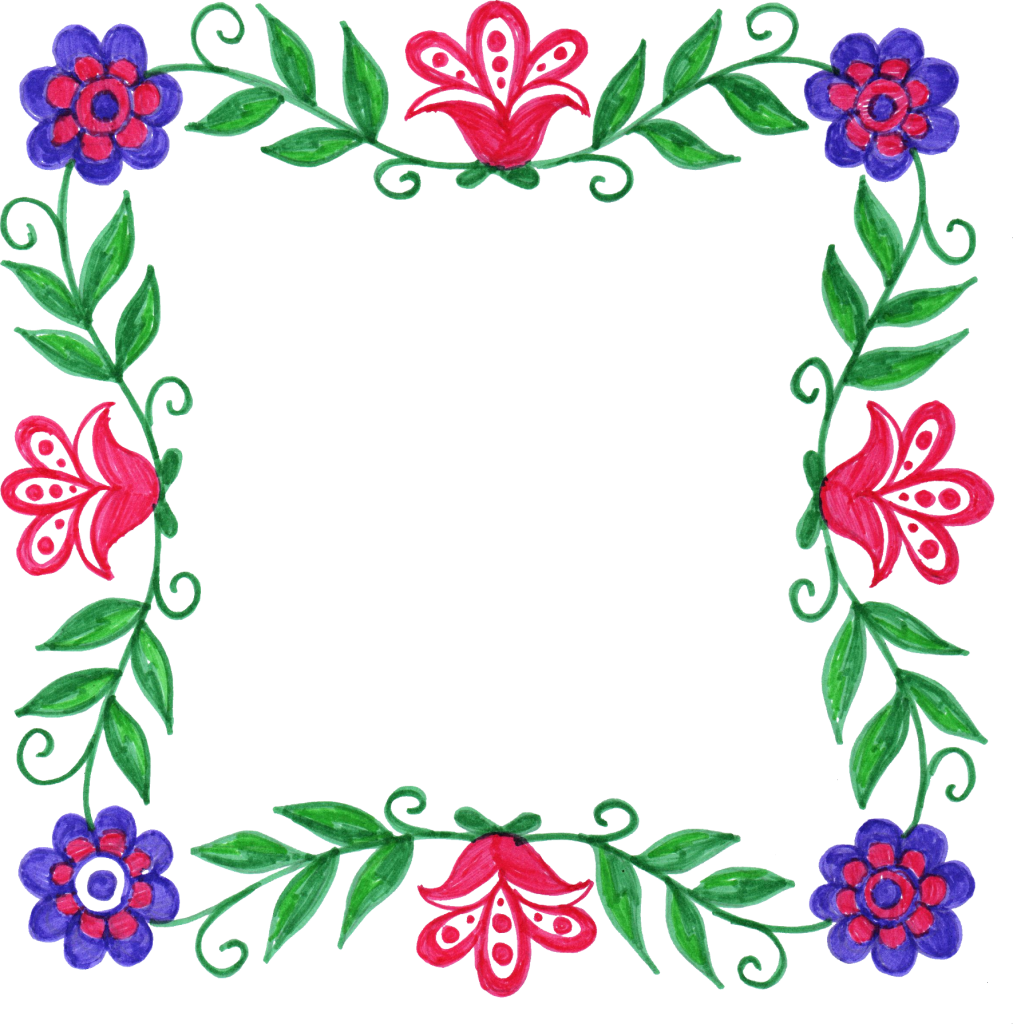 Floral Square Frame