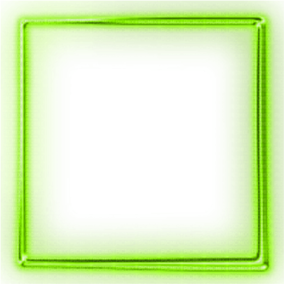 Glowing Green Square Frame
