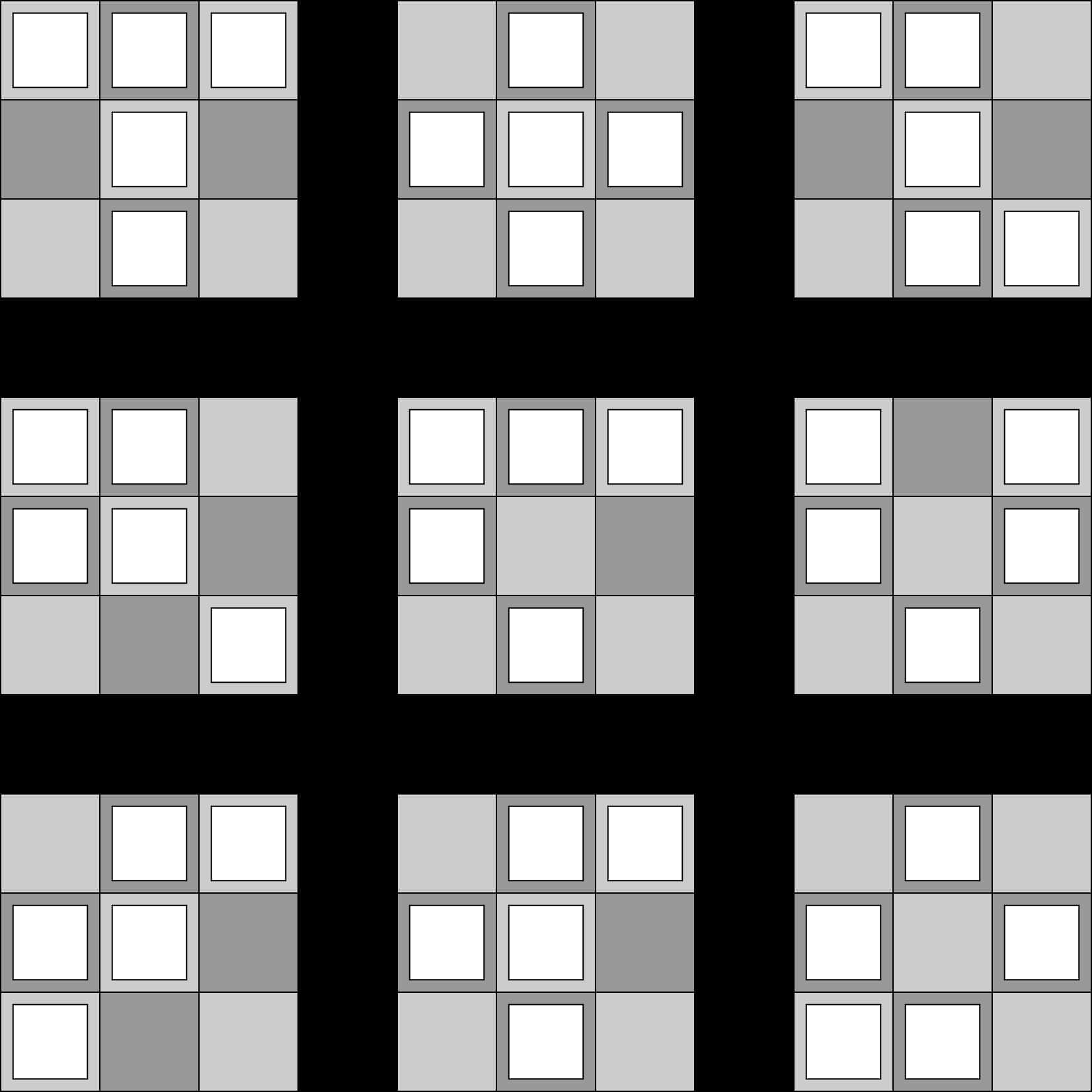 A Grid Of Squares With Black Background