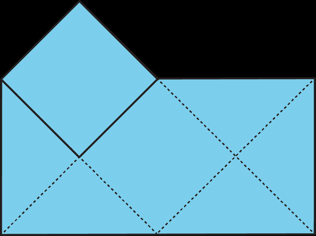 A Blue Diamond Shaped Object With Black Lines