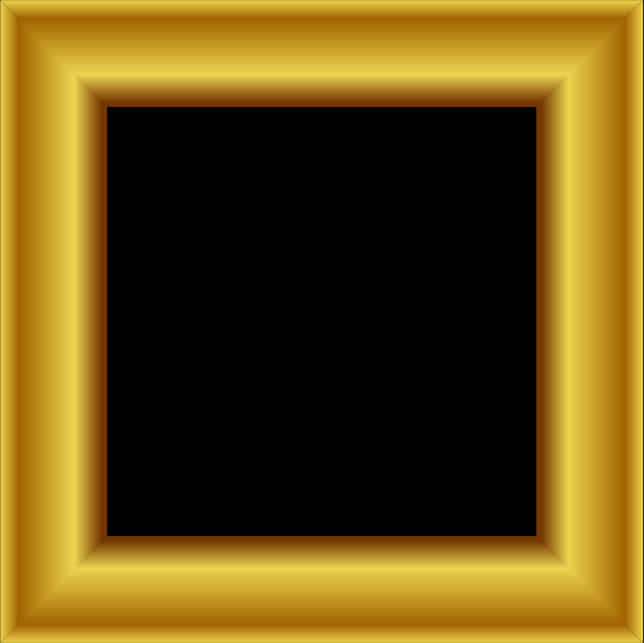 A Gold Square Frame With A Black Background