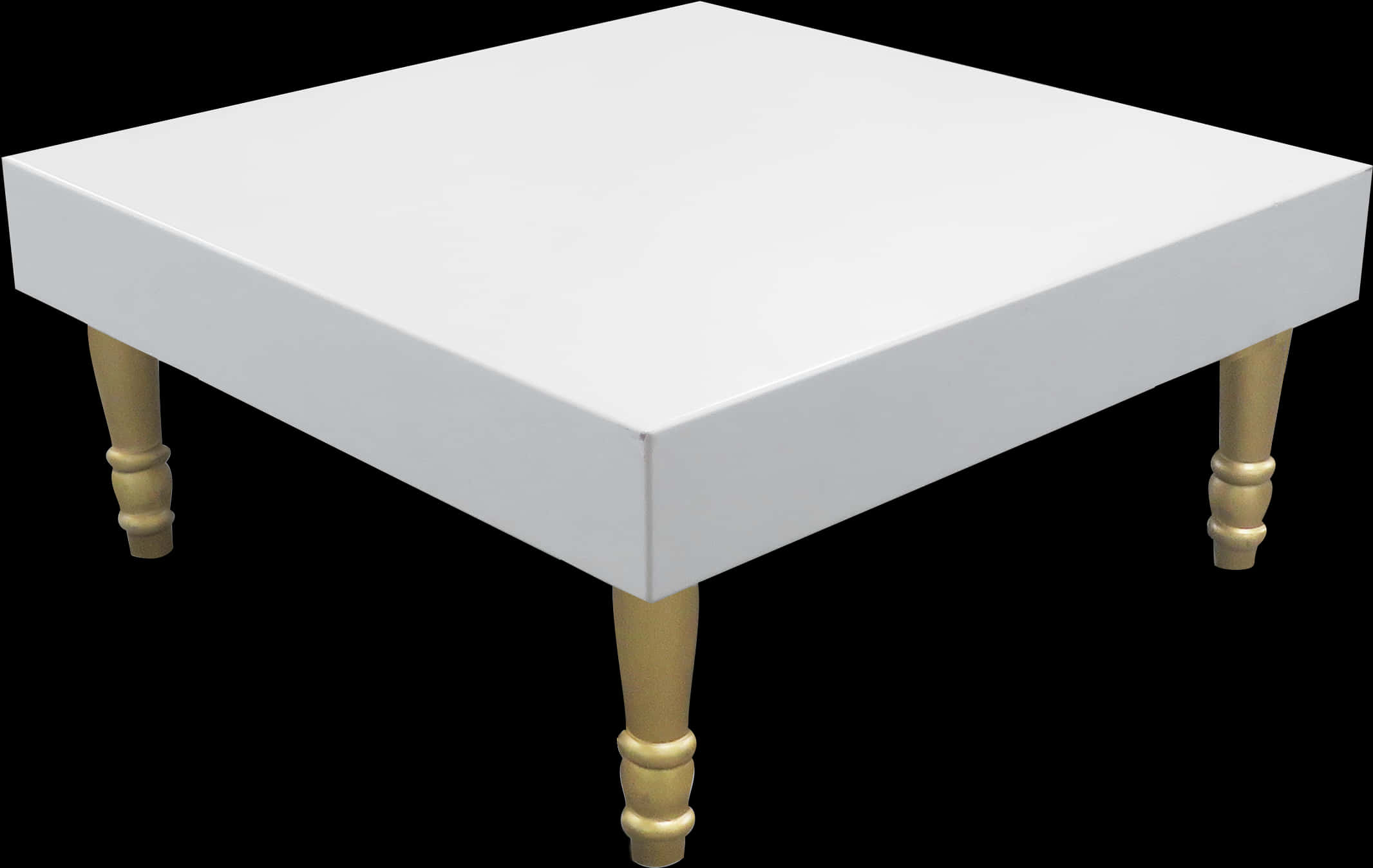 A White Square Table With Gold Legs