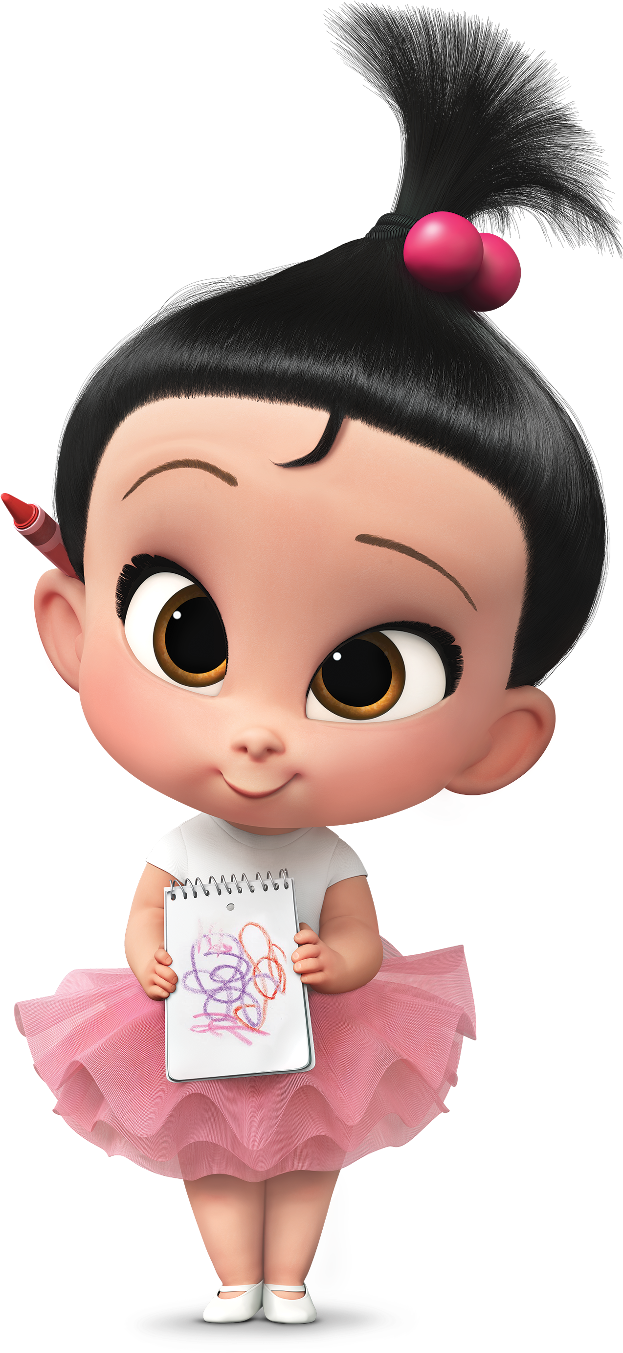 A Cartoon Of A Baby Holding A Notebook