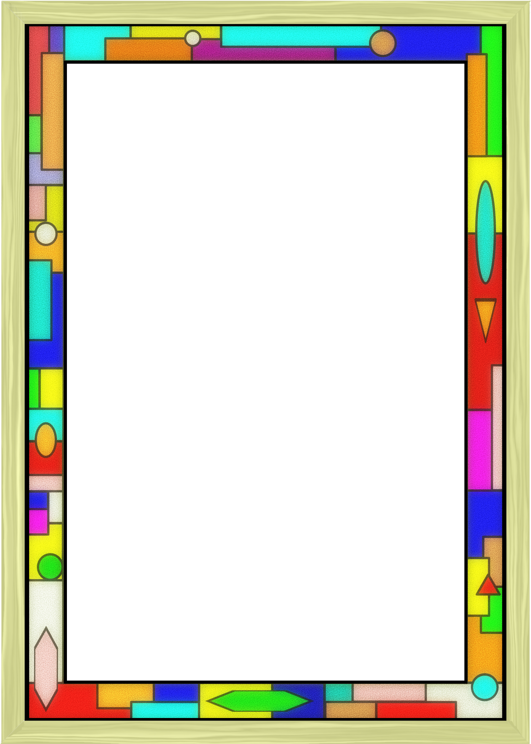 A Rectangular Frame With Colorful Designs