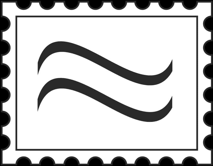 A Black And White Stamp With A Wave