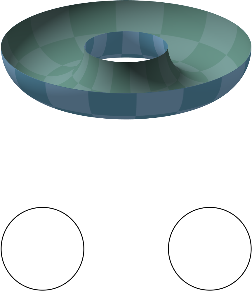 A Blue And Green Object With A Hole In The Middle