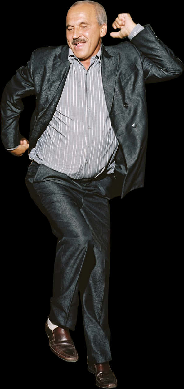 A Man In A Suit Running